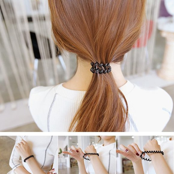 8 Pack Spiral Hair Ties, Traceless Hair Rings for Thick Hair, Multicolor - Picture 5 of 7